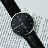 Buy Shop Daniel Wellington Classic Reading Black Dial Black Leather Strap Watch For Men - DW00100135 USA Online