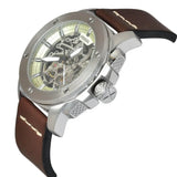 Buy Shop Fossil Modern Machine Automatic Skeleton White Dial Brown Leather Strap Watch for Women - ME3083 USA Online