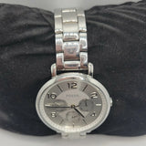 Buy Shop Fossil Jacqueline Silver Dial Silver Steel Strap Watch for Women - ES3664 USA Online