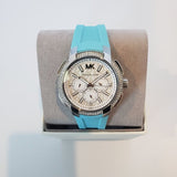 Buy Shop Michael Kors Sidney Multifunction Analog White Dial Turquoise Silicone Strap Watch For Women - MK7246 USA Online