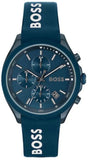 Hugo Boss Velocity Chronograph Blue Dial Blue Rubber Strap Watch For Men - 1514061