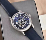 Buy Shop Emporio Armani Luigi Chronograph Blue Dial Black Leather Strap Watch For Men - AR60011 USA Online