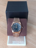 Buy Shop Michael Kors Channing Black Dial Rose Gold Steel Strap Watch For Women - MK5937 USA Online
