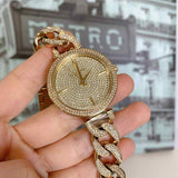 Buy Shop Michael Kors Catelyn Crystals Gold Dial Gold Steel Strap Watch For Women - MK4674 USA Online