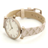 Buy Shop Emporio Armani Gianni T Bar Analog Silver Dial Beige Leather Strap Watch For Women - AR11127 USA Online