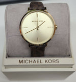 Buy Shop Michael Kors Jayne Three Hand Gold Dial Brown Leather Strap Watch For Women - MK7129 USA Online