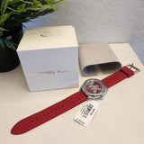 Buy Shop Michael Kors Janelle Three Hand Red Dial Red Rubber Strap Watch For Women - MK7144 USA Online