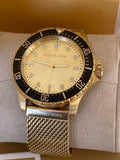 Buy Shop Michael Kors Everest Chronograph Gold Dial Gold Mesh Strap Watch For Men - MK9083 USA Online