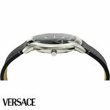 Buy Shop Versace V Urban Black Dial Black Leather Strap Watch for Men - VELQ00119 USA Online