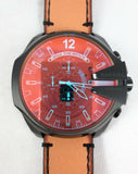 Buy Shop Diesel Mega Chief Chronograph Black Dial Brown Leather Strap Watch For Men - DZ4476 USA Online