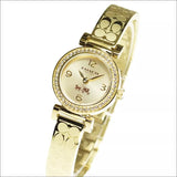 Coach Dress Crystals Gold Dial Gold Steel Strap Watch For Women - 14502202