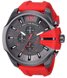 Buy Shop Diesel Mega Chief Chronograph Black Dial Red Silicone Strap Watch For Men - DZ4427 USA Online
