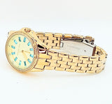 Buy Shop Michael Kors Mini Pilot Quartz Gold Dial Gold Steel Strap Watch For Women - MK7366 USA Online