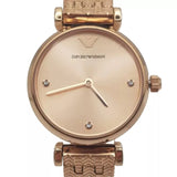 Buy Shop Emporio Armani Gianni T Bar Quartz Rose Gold Dial Rose Gold Steel Strap Watch For Women - AR11342 USA Online
