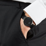 Buy Shop Daniel Wellington Classic Sheffield Black Dial Black Leather Strap Watch For Women - DW00100145 USA Online