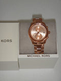 Buy Shop Michael Kors Briar Quartz Rose Gold Dial Rose Gold Steel Strap Watch For Women - MK6465 USA Online