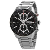 Buy Shop Tag Heuer Carrera Automatic Chronograph Black Dial Silver Steel Strap Watch for Men - CBM2110.BA0651 USA Online
