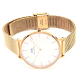 Buy Shop Daniel Wellington Classic Petite Melrose White Dial Rose Gold Mesh Bracelet Watch For Women - DW00100163 USA Online