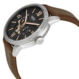 Buy Shop Fossil Townsman Automatic Black Dial Brown Leather Strap Watch for Men - ME3061 USA Online