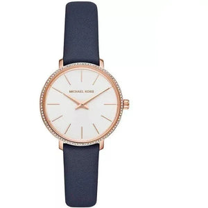 Buy Shop Michael Kors Pyper Analog White Dial Black Leather Strap Watch For Women - MK2804 USA Online