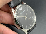 Buy Shop Emporio Armani Classic Quartz Black Dial Black Leather Strap Watch For Men - AR1865 USA Online