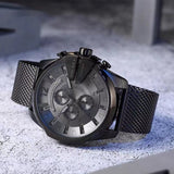 Buy Shop Diesel Mega Chief Chronograph Black Dial Black Mesh Strap Watch For Men - DZ4527 USA Online