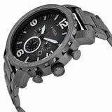 Buy Shop Fossil Nate Chronograph Gunmetal Dial Grey Steel Strap Watch for Men - JR1437 USA Online