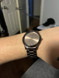 Buy Shop Michael Kors Runway Quartz Brown Dial Brown Steel Strap Watch For Women - MK3418 USA Online
