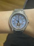 Buy Shop Michael Kors Madelyn Quartz Blue Dial Silver Steel Strap Watch For Women - MK6286 USA Online