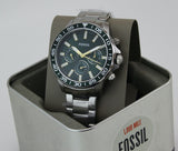 Buy Shop Fossil Bannon Chronograph Green Dial Silver Steel Strap Watch for Men - BQ2492 USA Online