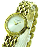 Buy Shop Versace V Flare Diamonds Silver Dial Gold Steel Strap Watch for Women - VEBN00918 USA Online
