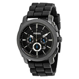 Buy Shop Fossil Machine Chronograph Black Dial Black Silicone Strap Watch for Men - FS4487 USA Online