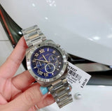 Buy Shop Michael Kors Brecken Chronograph Blue Dial Two Tone Steel Strap Watch For Men - MK8437 USA Online