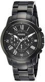 Buy Shop Fossil Grant Chronograph Black Dial Black Steel Strap Watch for Men - FS4832 USA Online