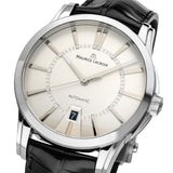 Maurice Lacroix Pontos Silver Dial Black Leather Strap Watch For Men - PT6148-SS001-131