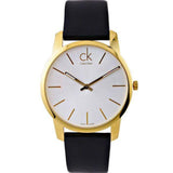 Buy Shop Calvin Klein City Mother of Pearl White Dial Black Leather Strap Watch for Men - K2G2G5C6 USA Online