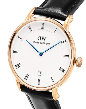 Buy Shop Daniel Wellington Dapper Sheffield White Dial Black Leather Strap Watch For Men - DW00100092 USA Online