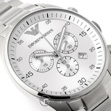 Buy Shop Emporio Armani Sportivo Chronograph Silver Dial Silver Steel Strap Watch For Men - AR5963 USA Online