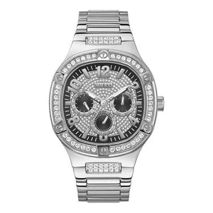 Buy Shop Guess Duke Glitz Black Dial Silver Steel Strap Watch For Men - GW0576G1 USA Online