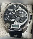 Buy Shop Diesel Mr Daddy Chronograph White Dial Black Leather Strap Watch For Men - DZ7125 USA Online