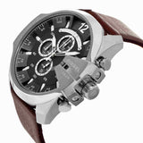 Buy Shop Diesel Mega Chief Chronograph Black Dial Brown Leather Strap Watch For Men - DZ4290 USA Online