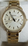 Buy Shop Fossil Tailor Gold Dial Gold Steel Strap Watch for Women - ES4263 USA Online