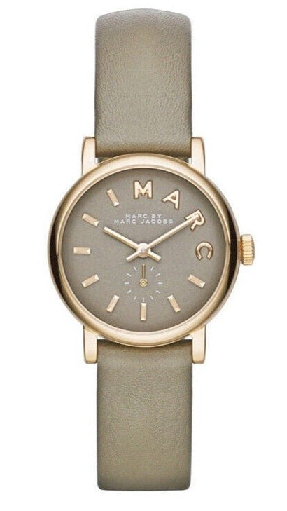 Buy Shop Marc Jacobs Baker Grey Dial Grey Leather Strap Watch for Women - MBM1318 USA Online