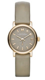 Buy Shop Marc Jacobs Baker Grey Dial Grey Leather Strap Watch for Women - MBM1318 USA Online