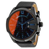 Buy Shop Diesel Mega Chief Chronograph Black Dial Black Leather Strap Watch For Men - DZ4323 USA Online