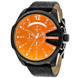 Buy Shop Diesel Mega Chief Chronograph Black Dial Black Leather Strap Watch For Men - DZ4323 USA Online