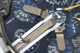 Buy Shop Diesel Big Daddy 2.0 Chronograph Blue Dial Grey Steel Strap Watch For Men - DZ7331 USA Online