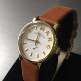 Buy Shop Marc Jacobs Baker White Dial Brown Leather Strap Watch for Women - MBM1317 USA Online