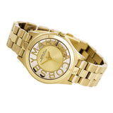 Buy Shop Marc Jacobs Henry Transparent Gold Dial Gold Steel Strap Watch for Women - MBM3338 USA Online
