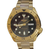 Buy Shop Seiko 5 Sports Automatic Black Dial Gold Steel Strap Watch For Men - SRPK18 USA Online